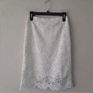 💕NEW White House Black Market White Lace Pencil Skirt waist27